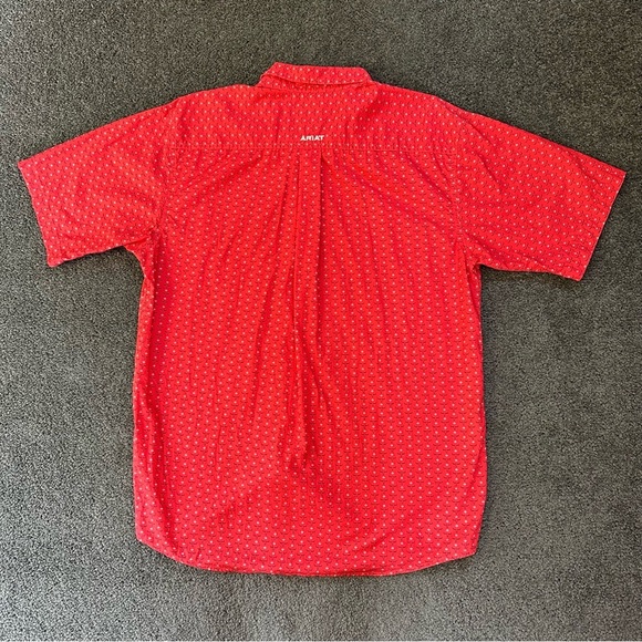 Mens Ariat Stanton Print Classic Fit Short Sleeve Shirt Button Up Size Large - Picture 3 of 10